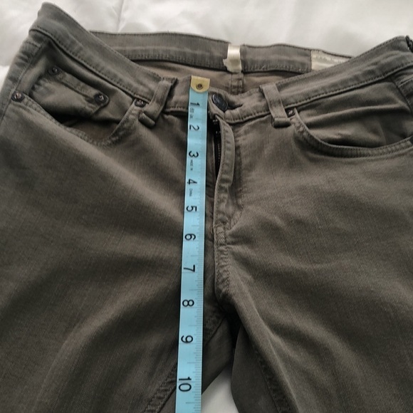 Rag & Bone the skinny pants olive drab green with pockets zipper front - Picture 5 of 9